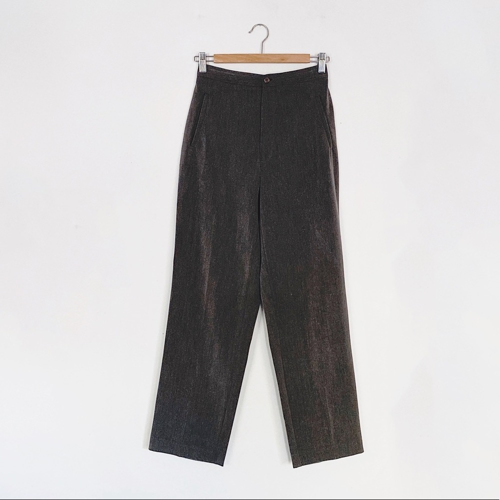gray hi waist straight taper trouser pant slacks | minimalist VTG 80s 90s